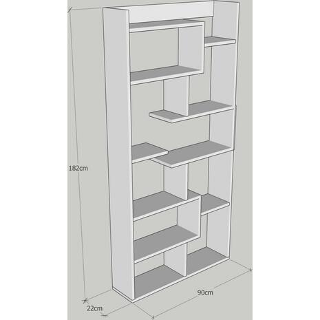 ΒΙΒΛΙΟΘΗΚΗ GRETEL ΛΕΥΚΗ 90x22x182 εκ. HM8865.01