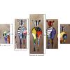 ΠΙΝΑΚΑΣ ΠΕΝΤΑΠΤΥΧΟ MDF COLORFUL ZEBRAS 82Χ56x3 HM7207.03