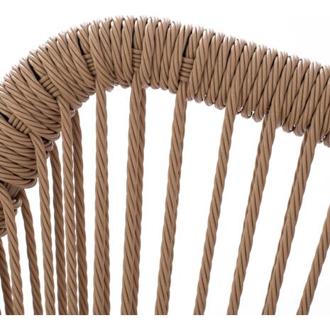ΠΟΛΥΘΡΟΝΑ ΑΛΟΥΜΙΝΙΟΥ NOJO HM5771.02 ΓΚΡΙ ΜΕ P.E.TWIST RATTAN ΜΠΕΖ 55x63x82Y εκ.