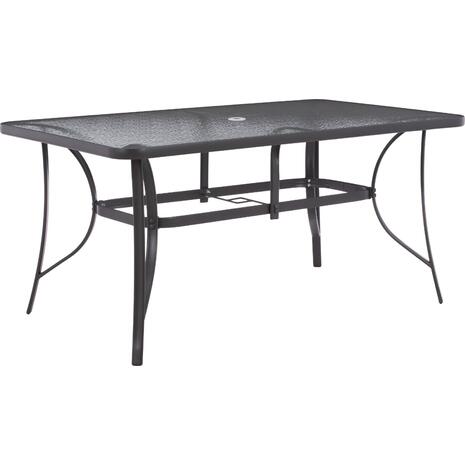 ΤΡΑΠΕΖΙ BRUNO 150X90Χ75Υεκ. ΜΕΤΑΛΛΙΚΟ ΟΡΘΟΓΩΝΙΟ ΓΚΡΙ ΜΕ ΤΡΥΠΑ ΟΜΠΡΕΛΑΣ Φ38  HM5145.11