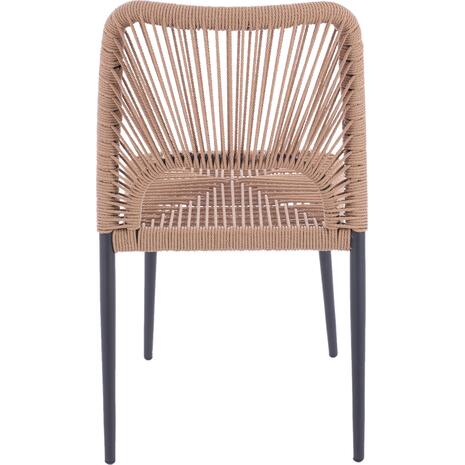 ΚΑΡΕΚΛΑ ΑΛΟΥΜΙΝΙΟΥ ΓΚΡΙ ΜΕ P.E.TWIST RATTAN ΜΠΕΖ HM5770.02 45x63x82Υ εκ.