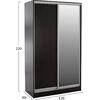 ΝΤΟΥΛΑΠΑ ΔΙΦΥΛΛΗ ΣΥΡΟΜΕΝΗ ΜΕ ΚΑΘΡΕΠΤΗ ADLER HM2460.02 ΜΕΛΑΜΙΝΗ WENGE 120x60x220Y