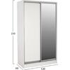 ΝΤΟΥΛΑΠΑ ΔΙΦΥΛΛΗ ΣΥΡΟΜΕΝΗ ΜΕ ΚΑΘΡΕΠΤΗ ADLER HM2460.03 ΜΕΛΑΜΙΝΗ ΛΕΥΚΗ 120x60x220Y