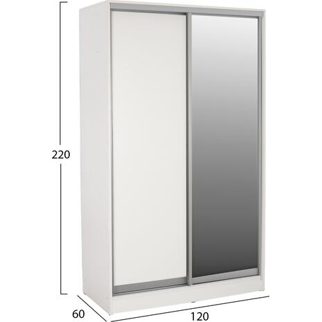 ΝΤΟΥΛΑΠΑ ΔΙΦΥΛΛΗ ΣΥΡΟΜΕΝΗ ΜΕ ΚΑΘΡΕΠΤΗ ADLER HM2460.03 ΜΕΛΑΜΙΝΗ ΛΕΥΚΗ 120x60x220Y