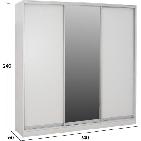 ΝΤΟΥΛΑΠΑ 3ΦΥΛΛΗ ΣΥΡΟΜΕΝΗ ΜΕ ΚΑΘΡΕΦΤΗ ADLER HM2462.03 ΜΕΛΑΜΙΝΗ ΛΕΥΚΗ 240x60x240Υ