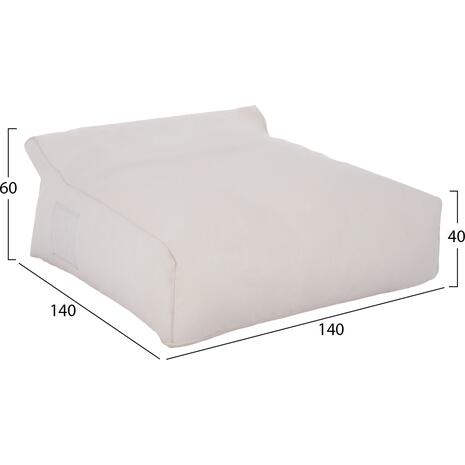 ΠΟΥΦ YAMIN 2ΑΤΟΜΩΝ ΜΕ TEXTILENE 600gr/m2 2X1 ΛΕΥΚΟ HM5773.11 140x140x40-60Υεκ.