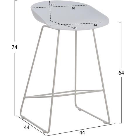 ΣΚΑΜΠΟ ΜΠΑΡ NAILA HM9299.01 ΛΕΥΚΟ ΜΕΣΑΙΟΥ ΥΨΟΥΣ 44x44x74Yεκ. (σετ 2 τεμαχίων)