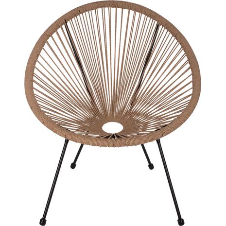 ΠΟΛΥΘΡΟΝΑ ACAPULCO Τ. ΦΩΛΙΑ ΜΕΤΑΛΛΟ ΜΑΥΡΟ ΜΕ TWISTED WICKER HM5871.01 70x73x79 εκ.