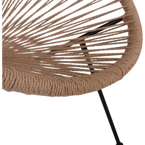 ΠΟΛΥΘΡΟΝΑ ACAPULCO Τ. ΦΩΛΙΑ ΜΕΤΑΛΛΟ ΜΑΥΡΟ ΜΕ TWISTED WICKER HM5871.01 70x73x79 εκ.