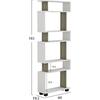 ΒΙΒΛΙΟΘΗΚΗ ΜΕΛΑΜΙΝΗΣ OWLOLIVE GREY ΛΕΥΚΟ 60x19,5x165Yεκ.HM8923.11