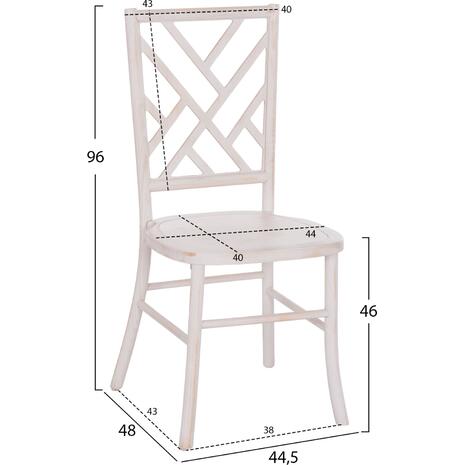 ΚΑΡΕΚΛΑ ΑΠΟ ΞΥΛΟ ΤΟΟΝ WHITE WASH 44.5x48x96Υεκ.HM9410.05