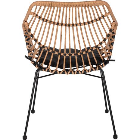 ΠΟΛΥΘΡΟΝΑ ΕΠΑΓΓΕΛΜΑΤΙΚΗ ΜΑΥΡΟ ΜΕΤΑΛΛΟ RATTAN ΜΠΕΖ & ΜΑΞΙΛΑΡΙ HM5864.01 58,5x60,5x80 εκ.
