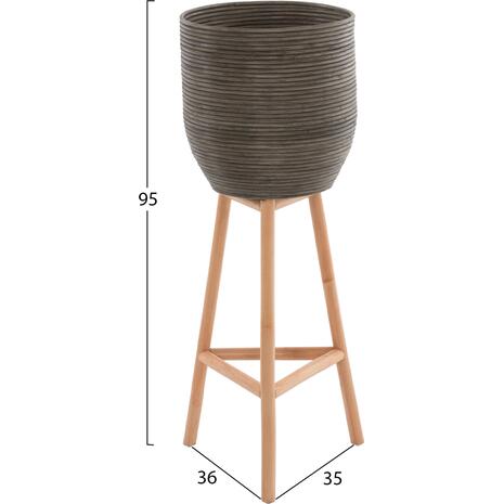 ΓΛΑΣΤΡΑ ΑΠΟ RATTAN ΚΑΙ BAMBOO HM7724 36Χ35Χ95Yεκ.ΦΥΣΙΚΟ - ΠΡΑΣΙΝΟ