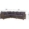 ΣΕΤ ΣΑΛΟΝΙ ΓΩΝΙΑ TRANQUILITY HM5895.01 5ΤΜΧ ΜΕ ΔΥΟ ΣΚΑΜΠΟ ΚΑΙ ΤΡΑΠΕΖΙ ΓΚΡΙ