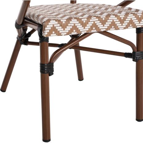 ΠΟΛΥΘΡΟΝΑ BAMBOO LOOK HM5861.03 ΚΑΦΕ-ΛΕΥΚΟ 58.5x58x82Υεκ.