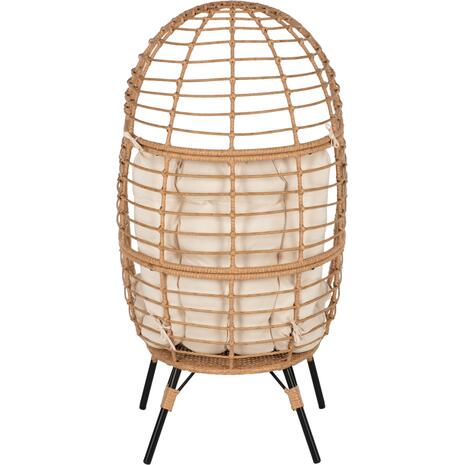 ΠΟΛΥΘΡΟΝΑ Τ.ΦΩΛΙΑ RATTAN HM5869.01 ΜΕΤΑΛ. ΠΟΔΙΑ ΜΑΥΡΑ 77x72x148 εκ.