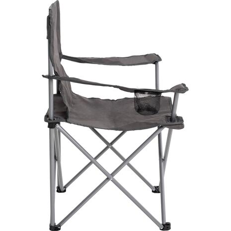 ΠΟΛΥΘΡΟΝΑ FISHERMAN HM5096.01 ΠΤΥΣΣΟΜΕΝΗ CAMPING ΜΕ ΘΕΣΗ ΓΙΑ ΠΟΤΗΡΙ ΓΚΡΙ 77x48x81εκ.