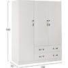 ΝΤΟΥΛΑΠΑ 3ΦΥΛΛΗ CARLY HM384.05 ΜΕ ΔΥΟ ΣΥΡΤΑΡΙΑ ΛΕΥΚΗ 150X55Χ180Υεκ.