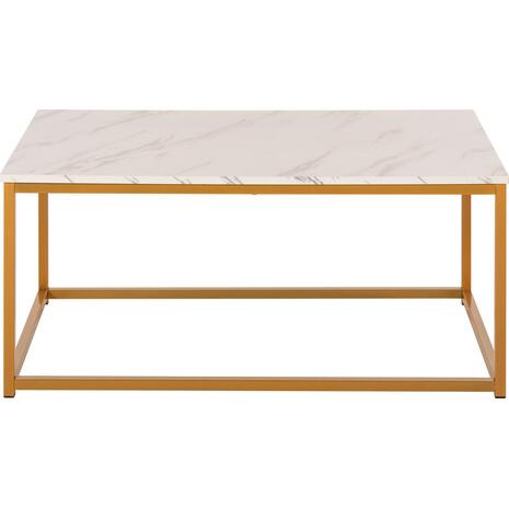 ΤΡΑΠΕΖΙ ΣΑΛΟΝΙΟΥ SAFFRON HM8975.11 ΜΕΛΑΜΙΝΗ ΛΕΥΚΟ ΜΑΡΜΑΡΟ-ΧΡΥΣΗ ΒΑΣΗ 95Χ55Χ43,5Yεκ.