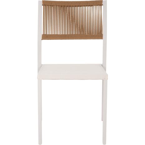 ΚΑΡΕΚΛΑ ΑΛΟΥΜΙΝΙΟΥ ΛΕΥΚΗ ΜΠΕΖ RATTAN & TEXTLINE HM5921.02 46x55,5x83Yεκ.