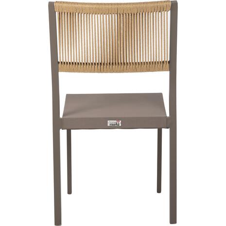 ΚΑΡΕΚΛΑ ΑΛΟΥΜΙΝΙΟΥ ΣΑΜΠΑΝΙ ΜΕ RATTAN & TEXTLINE HM5921.03 46x55,5x83 εκ.
