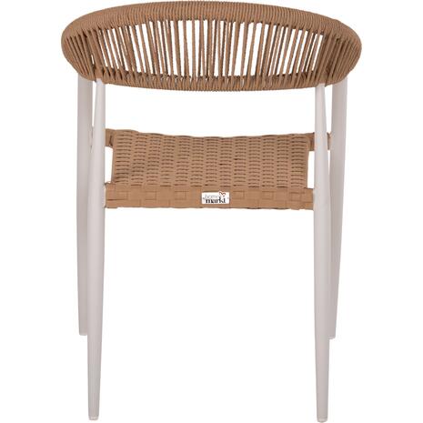 ΠΟΛΥΘΡΟΝΑ ΑΛΟΥΜΙΝΙΟΥ ΛΕΥΚΗ PΕ RATTAN ΜΠΕΖ HM5854.11 56x60x78 εκ. (Λευκό)