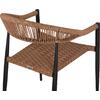 ΠΟΛΥΘΡΟΝΑ ΑΛΟΥΜΙΝΙΟΥ HM5854.15 ΜΑΥΡΗ PΕ RATTAN ΚΑΦΕ 56x60x78 εκ.