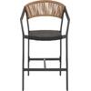 ΣΚΑΜΠΟ ΑΛΟΥΜΙΝΙΟΥ MIRI HM5892.15 ΜΕΣΑΙΟΥ ΥΨΟΥΣ RATTAN & TEXTLINE ΜΑΥΡΟ ΜΠΕΖ 55x56,5x99Υ