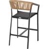 ΣΚΑΜΠΟ ΑΛΟΥΜΙΝΙΟΥ MIRI HM5892.15 ΜΕΣΑΙΟΥ ΥΨΟΥΣ RATTAN & TEXTLINE ΜΑΥΡΟ ΜΠΕΖ 55x56,5x99Υ
