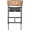 ΣΚΑΜΠΟ ΑΛΟΥΜΙΝΙΟΥ MIRI HM5892.15 ΜΕΣΑΙΟΥ ΥΨΟΥΣ RATTAN & TEXTLINE ΜΑΥΡΟ ΜΠΕΖ 55x56,5x99Υ