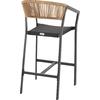 ΣΚΑΜΠΟ ΑΛΟΥΜΙΝΙΟΥ MIRI ΜΑΥΡΟ ΜΕ ΜΠΡΑΤΣΑ-RATTAN ΜΠΕΖ & TEXTLINE HM5892.05 56x58x105Y εκ. (Μπεζ)