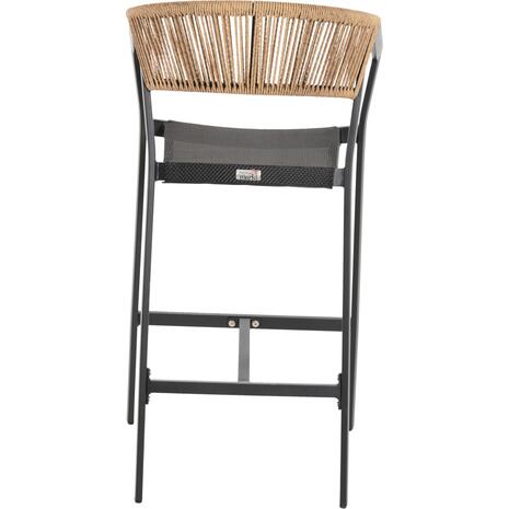 ΣΚΑΜΠΟ ΑΛΟΥΜΙΝΙΟΥ MIRI ΜΑΥΡΟ ΜΕ ΜΠΡΑΤΣΑ-RATTAN ΜΠΕΖ & TEXTLINE HM5892.05 56x58x105Y εκ. (Μπεζ)