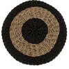 ΠΟΥΦ ΣΚΑΜΠΟ SARONI HM7851.02 SEAGRASS ΣΕ ΦΥΣΙΚΟ-ΜΑΥΡΟ ΧΡΩΜΑ Φ60x35Yεκ.