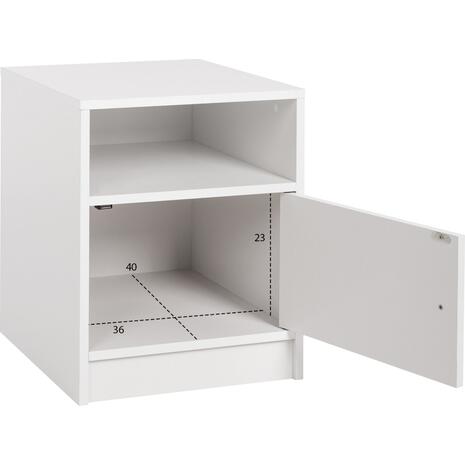 ΚΟΜΟΔΙΝΟ ΜΕΛΑΜΙΝΗΣ MALORY HM2205.05 ΛΕΥΚO 40x40x50Yεκ. (Λευκό)