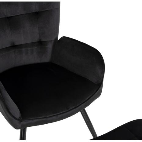 ΠΟΛΥΘΡΟΝΑ ΜΠΕΡΖΕΡΑ CRAWLEY ΜΕ ΥΠΟΠΟΔΙΟ HM8918.04 ΜΑΥΡΟ ΒΕΛΟΥΔΟ 70x57x103Y εκ. (Μαύρο)