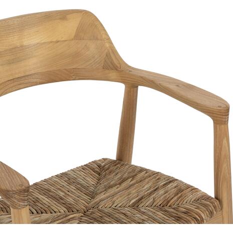 ΠΟΛΥΘΡΟΝΑ KINGSLEY HM9634.01 ΞΥΛΟ TEAK & ΨΑΘΑ ΣΕ ΦΥΣΙΚΟ ΧΡΩΜΑ 57,5x54x80Yεκ.