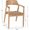 ΠΟΛΥΘΡΟΝΑ KINGSLEY HM9634.01 ΞΥΛΟ TEAK & ΨΑΘΑ ΣΕ ΦΥΣΙΚΟ ΧΡΩΜΑ 57,5x54x80Yεκ.