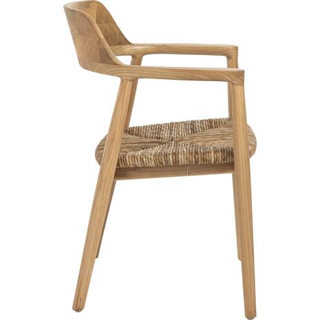 ΠΟΛΥΘΡΟΝΑ KINGSLEY HM9634.01 ΞΥΛΟ TEAK & ΨΑΘΑ ΣΕ ΦΥΣΙΚΟ ΧΡΩΜΑ 57,5x54x80Yεκ.