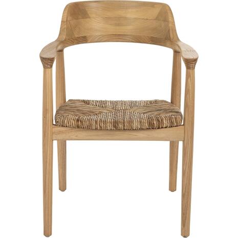 ΠΟΛΥΘΡΟΝΑ KINGSLEY HM9634.01 ΞΥΛΟ TEAK & ΨΑΘΑ ΣΕ ΦΥΣΙΚΟ ΧΡΩΜΑ 57,5x54x80Yεκ.