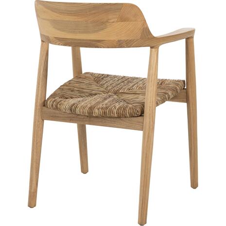 ΠΟΛΥΘΡΟΝΑ KINGSLEY HM9634.01 ΞΥΛΟ TEAK & ΨΑΘΑ ΣΕ ΦΥΣΙΚΟ ΧΡΩΜΑ 57,5x54x80Yεκ.