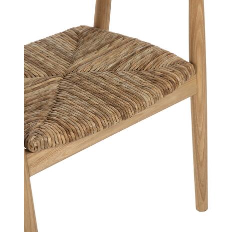 ΠΟΛΥΘΡΟΝΑ KINGSLEY HM9634.01 ΞΥΛΟ TEAK & ΨΑΘΑ ΣΕ ΦΥΣΙΚΟ ΧΡΩΜΑ 57,5x54x80Yεκ.