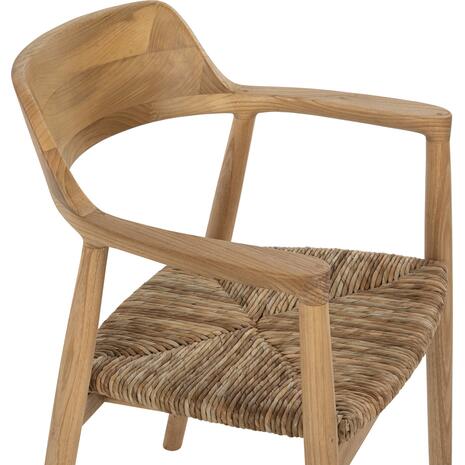 ΠΟΛΥΘΡΟΝΑ KINGSLEY HM9634.01 ΞΥΛΟ TEAK & ΨΑΘΑ ΣΕ ΦΥΣΙΚΟ ΧΡΩΜΑ 57,5x54x80Yεκ.