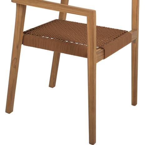 ΠΟΛΥΘΡΟΝΑ CHARLOTTE HM9637.01 ΞΥΛΟ TEAK & ΚΑΦΕ ΣΧΟΙΝΙ--B'ΔΙΑΛΟΓΗΣ 59x54x83Y εκ.