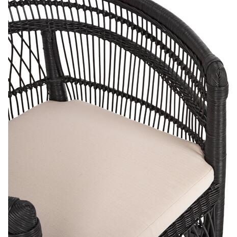 ΠΟΛΥΘΡΟΝΑ MALAWI HM9635.03 ΞΥΛΟ ΜΑΟΝΙ ΜΕ RATTAN ΜΑΥΡΟ--Β'ΔΙΑΛΟΓΗΣ 80x70x86Υεκ.