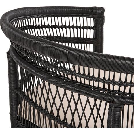 ΠΟΛΥΘΡΟΝΑ MALAWI HM9635.03 ΞΥΛΟ ΜΑΟΝΙ ΜΕ RATTAN ΜΑΥΡΟ--Β'ΔΙΑΛΟΓΗΣ 80x70x86Υεκ.