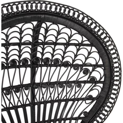 ΠΟΛΥΘΡΟΝΑ ROYAL PEACOCK HM9342.03 RATTAN ΜΑΥΡΟ-ΜΑΞΙΛΑΡΙ ΜΑΥΡΟ 114x72x150Yεκ. (Μαύρο)