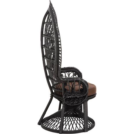 ΠΟΛΥΘΡΟΝΑ ROYAL PEACOCK HM9342.03 RATTAN ΜΑΥΡΟ-ΜΑΞΙΛΑΡΙ ΜΑΥΡΟ 114x72x150Yεκ. (Μαύρο)