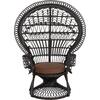 ΠΟΛΥΘΡΟΝΑ ROYAL PEACOCK HM9342.03 RATTAN ΜΑΥΡΟ-ΜΑΞΙΛΑΡΙ ΜΑΥΡΟ 114x72x150Yεκ. (Μαύρο)