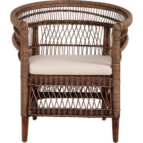 ΠΟΛΥΘΡΟΝΑ MALAWI HM9635.01 ΞΥΛΟ ΜΑΟΝΙ & RATTAN--Β'ΔΙΑΛΟΓΗΣ 80x70x86Υεκ.