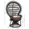 ΠΟΛΥΘΡΟΝΑ ROYAL PEACOCK HM9342.03 RATTAN ΜΑΥΡΟ-ΜΑΞΙΛΑΡΙ ΜΑΥΡΟ 114x72x150Yεκ. (Μαύρο)